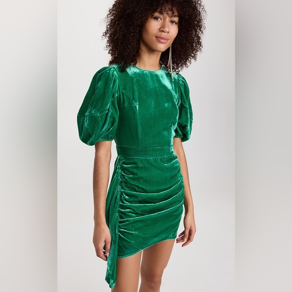 Rhode Skin Green Velvet Dress